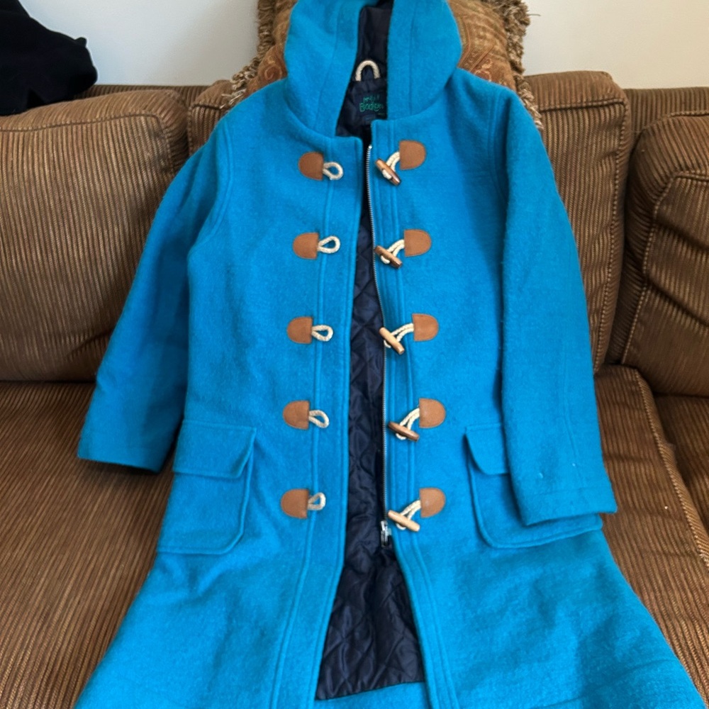 Mini Boden Turquoise Blue Toggle Duffle Coat